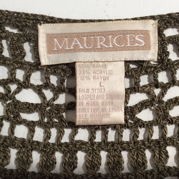 Olive Green Maurice’s Knit Mesh Crop Sweater - Picture 5 of 6